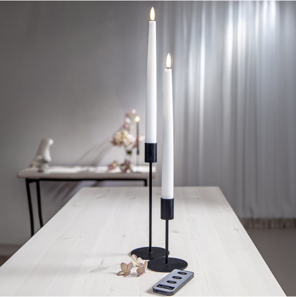 Star Trading LED Dekokerze – 2er Pack, Ø 2,1 × 28,5 cm, Warmweiss, Timer, Fernbedienung