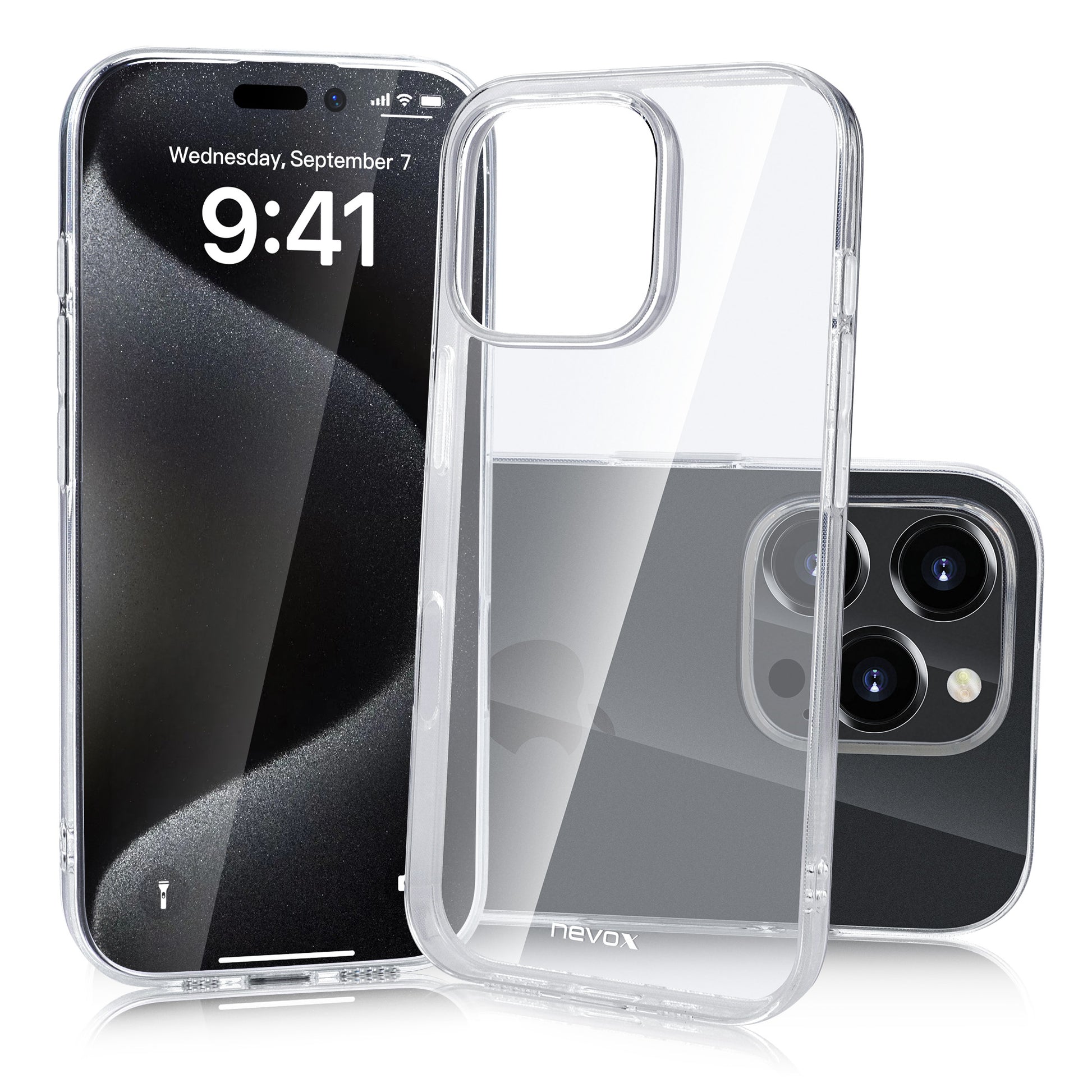 nevox StyleShell Flex Backcover – für Apple iPhone 16 Pro, TPU, Transparent