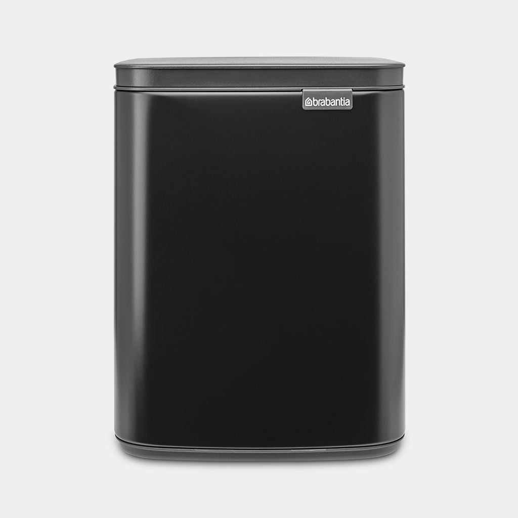 Brabantia Kosmetikeimer Bo – 7 l – Stahl, rechteckig – schwarz matt – Soft-Close, Anti-Rutsch