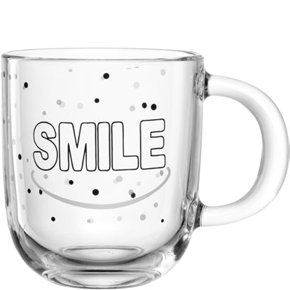 LEONARDO Tasse – 400 ml, Ø 8,7 cm, Glas, Transparent, spülmaschinenfest, mikrowellengeeignet