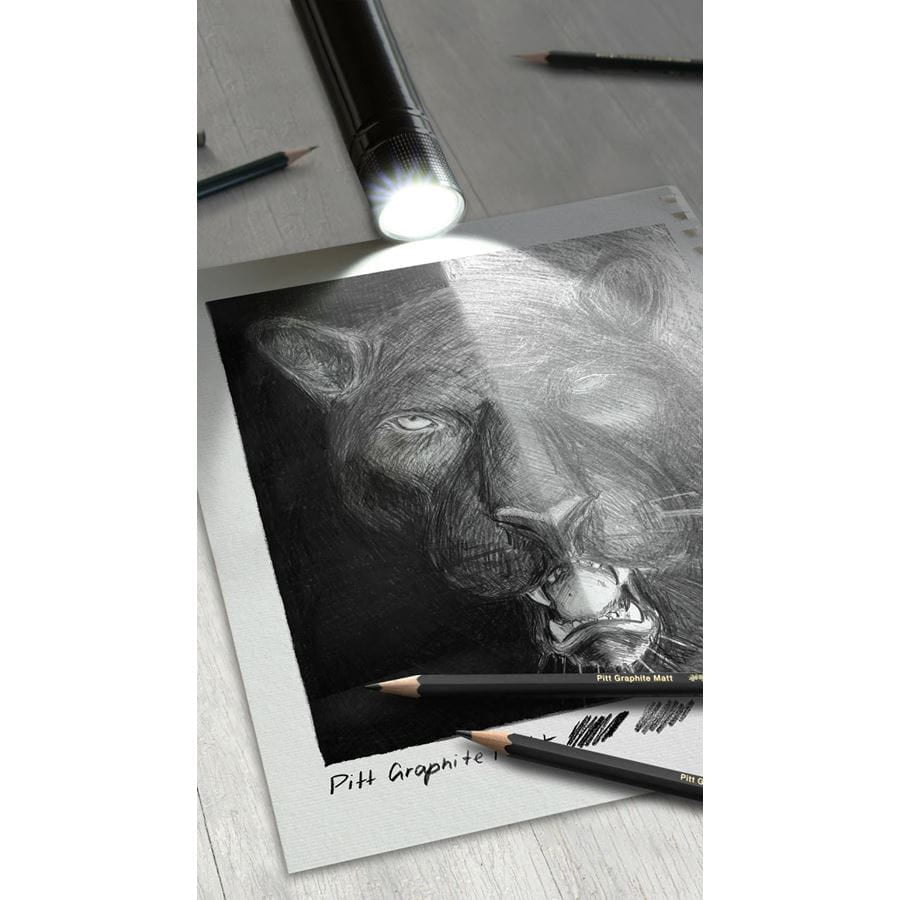 Faber-Castell Pitt Graphite Matt & Castell 9000 Graphit-Set, 14B–B, Metalletui – 20-teilig