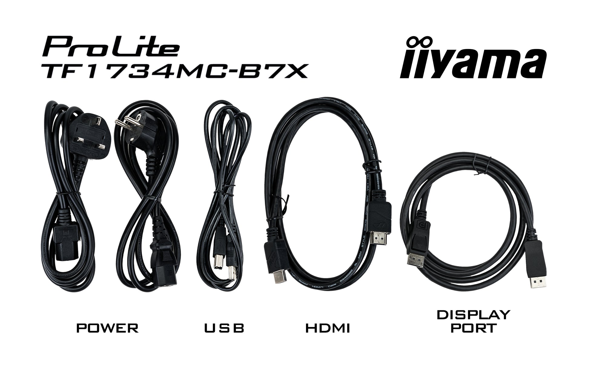 iiyama TF1734MC-B7X – Monitor, 17" 1280 × 1024 (SXGA), TN, Touch, 60 Hz, 350 cd/m², VESA 100 × 100, Schwarz
