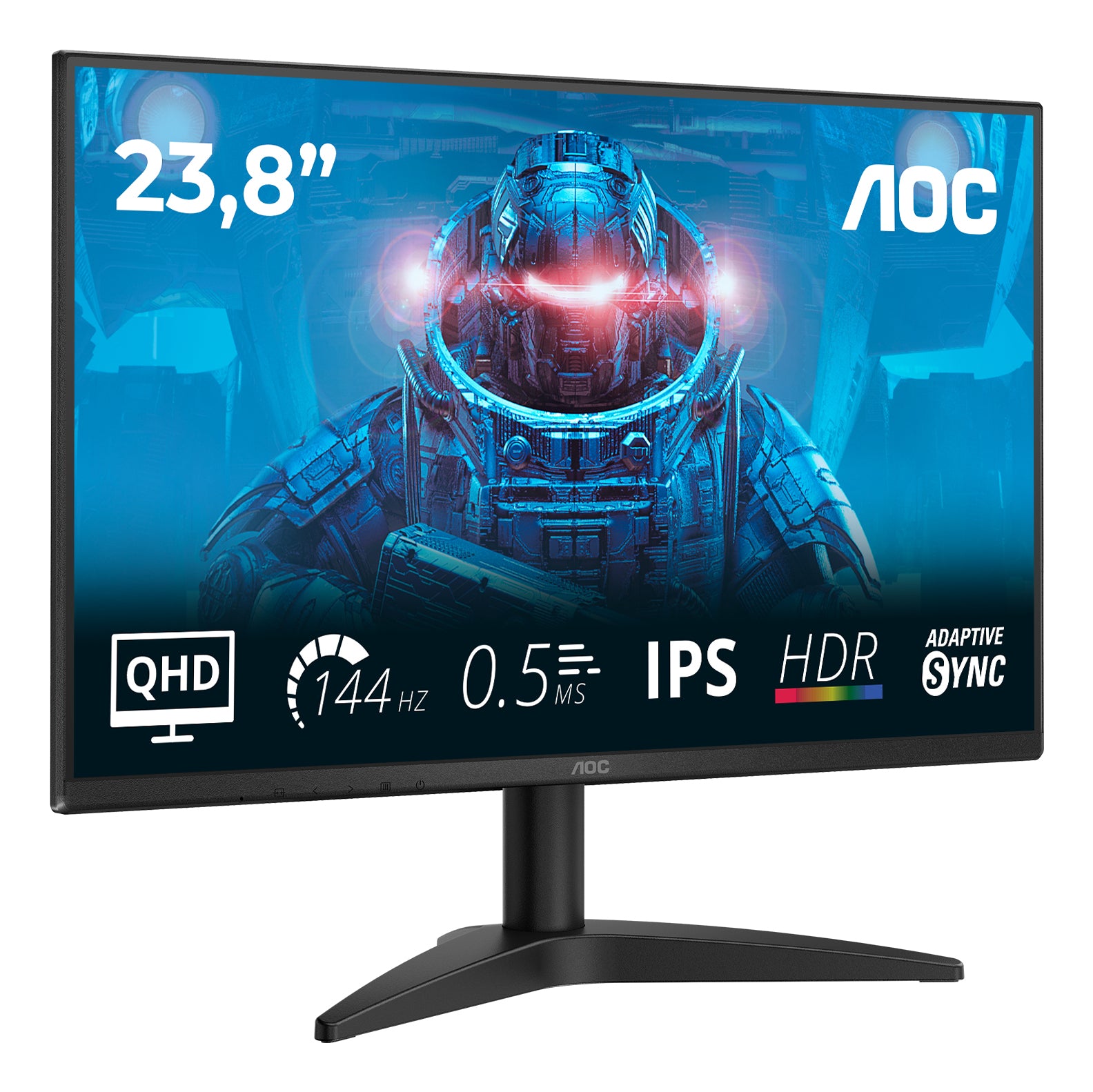 AOC Q24B36X – Monitor, 23,8" 2560 × 1440 (WQHD), IPS, 144 Hz, VESA 100 × 100, Schwarz