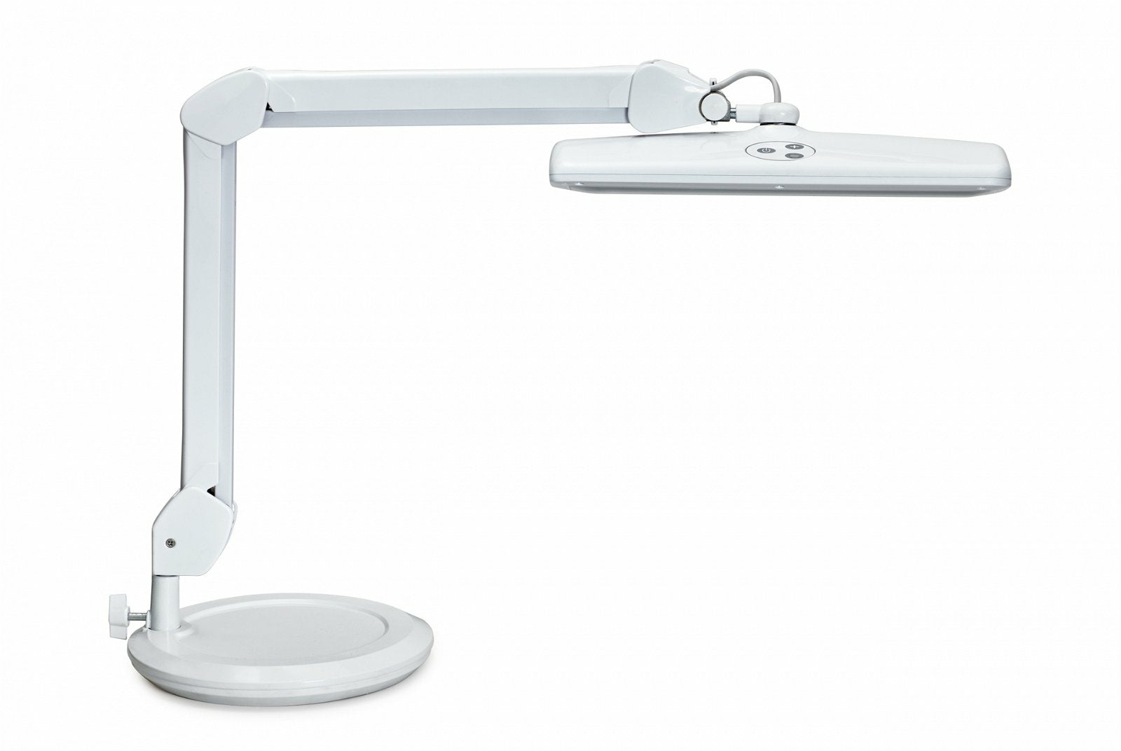 MAUL LED-Tischleuchte mit Standfuss – 6500 K Tageslichtweiss, dimmbar, 1449 lm, Weiss