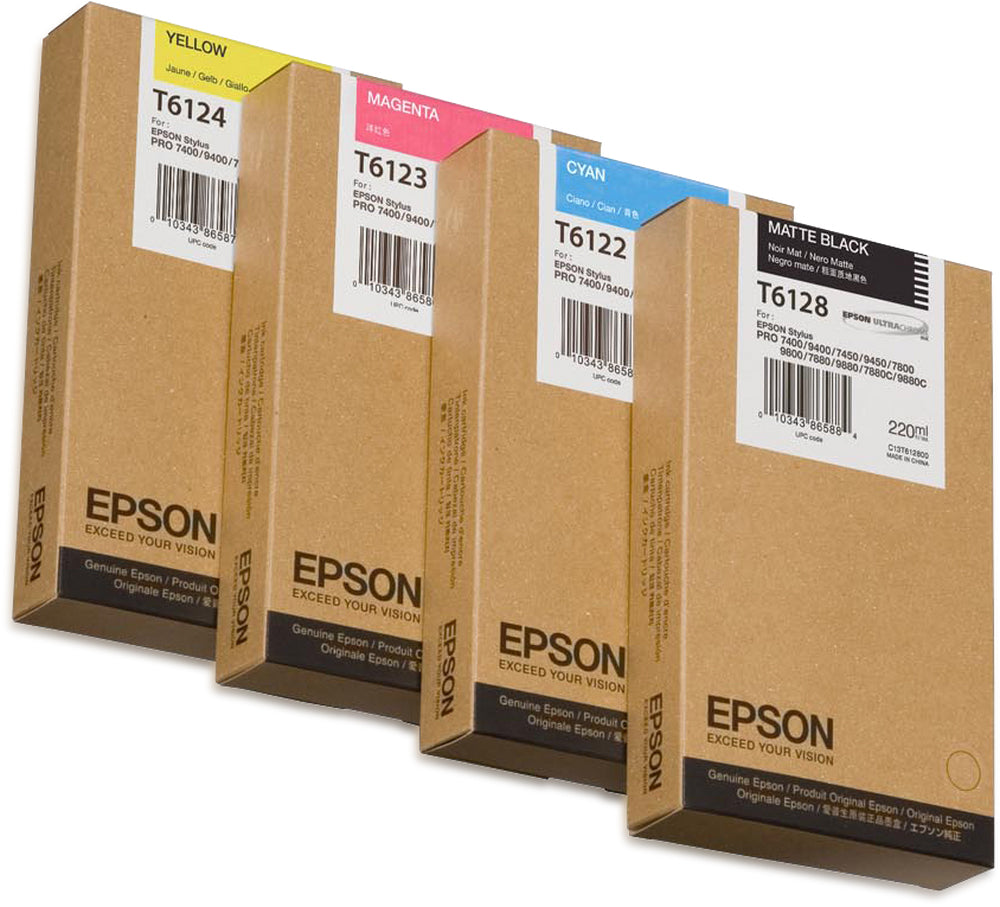 Epson Tintenpatrone T61280N (C13T61280N), schwarz, 220 ml, original – für Pro 7400, Pro 9400, Pro 7450 und andere