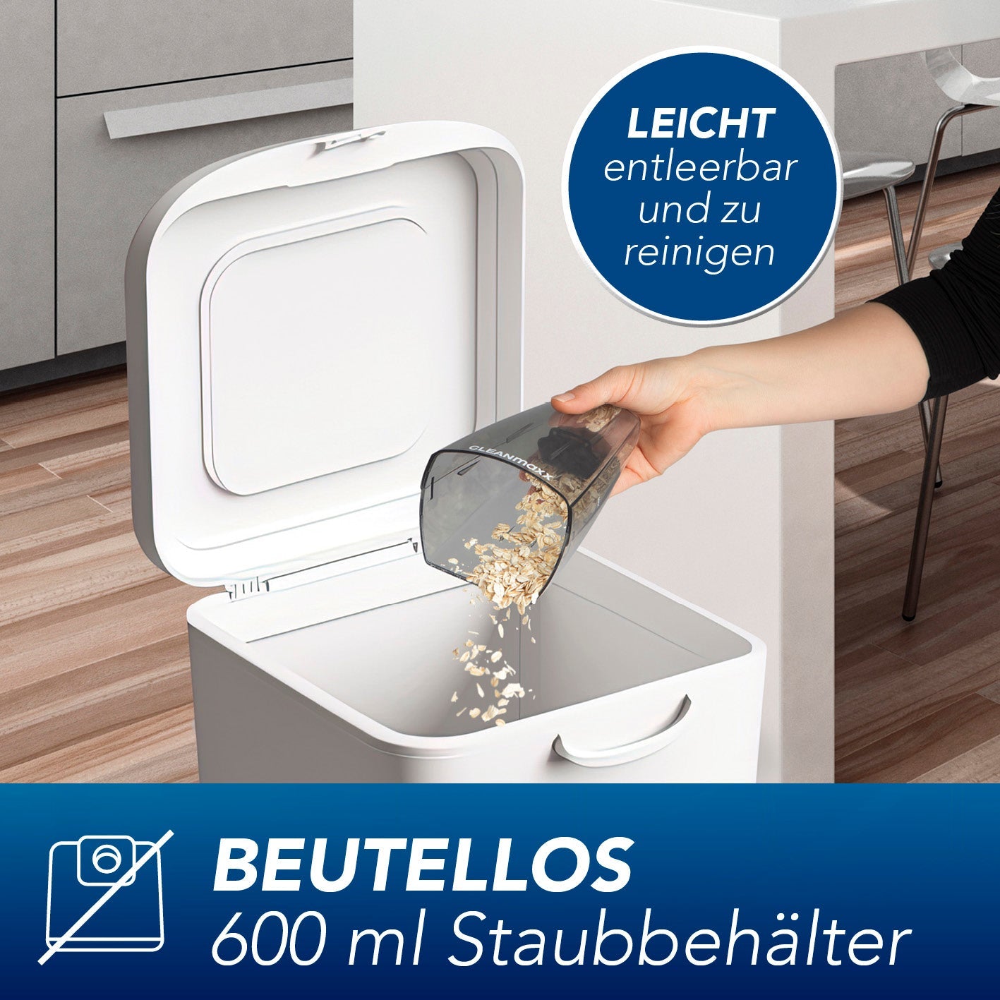 CLEANmaxx Akku-Handstaubsauger YF131B – 0,60 l, 7,4 V, 18 min