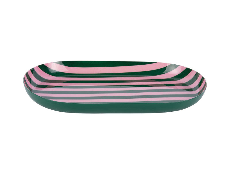 present time Serviertablett Animado Oval – 25,0 × 15,0 × 2,5 cm, Eisen, Grün