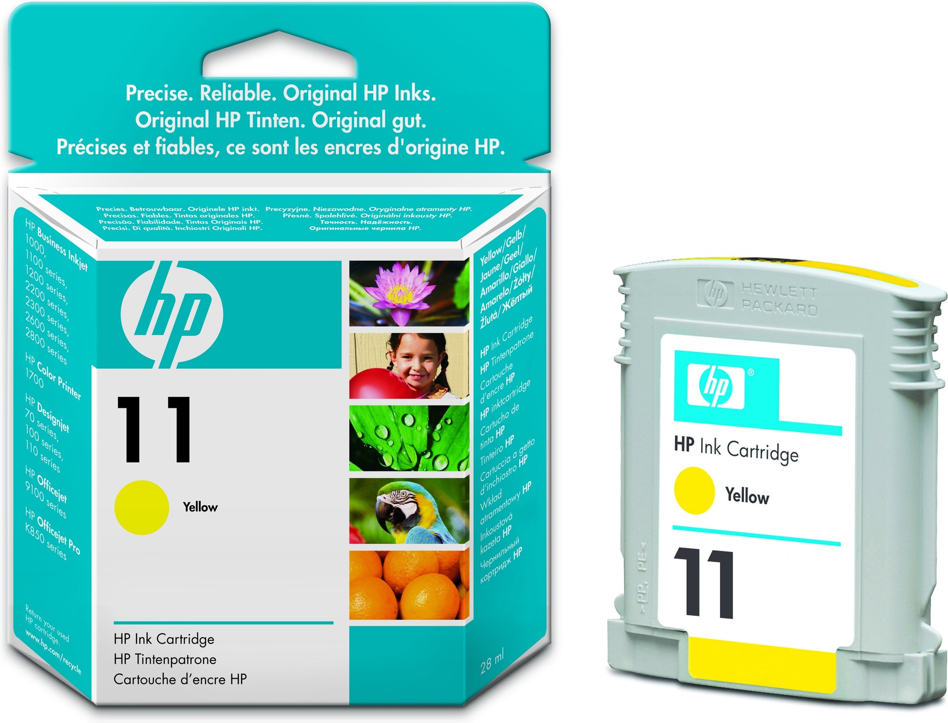 HP Tintenpatrone 11, Gelb, 2'550 Seiten – für Tintenstrahldrucker/Multifunktionsgeräte