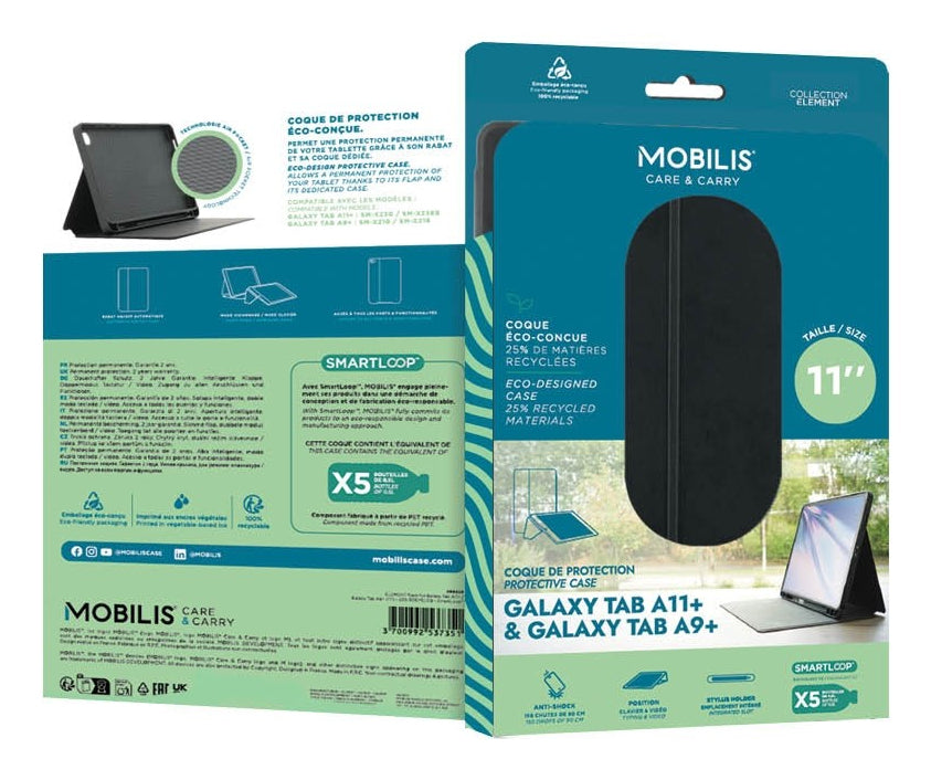 Mobilis Tablet-Hülle für Galaxy Tab A11+ und Galaxy Tab A9+ 11" – Schwarz