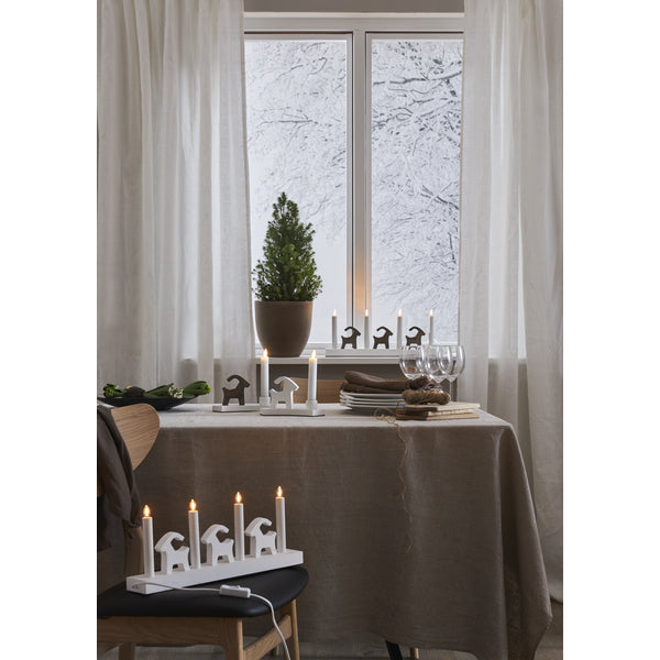 Star Trading Tischleuchte BRUSE – 43 × 7 × 17,5 cm, 0,5 W, warmweiss, braun, Schalter, LED
