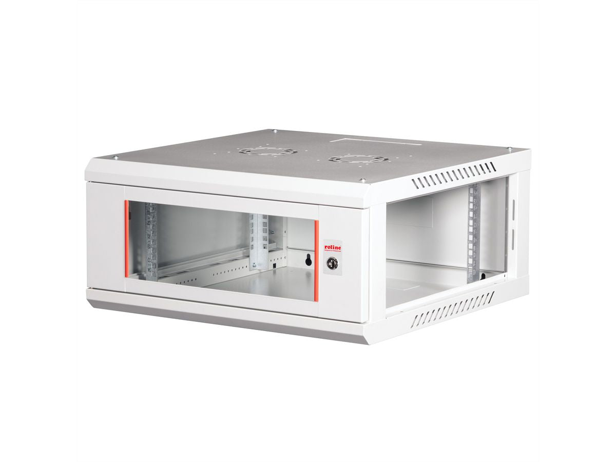 ROLINE Basic Plus – 19" Wandverteiler 4U, IP20, abschliessbar, 600 × 600 × 290 mm, lichtgrau, Stahl