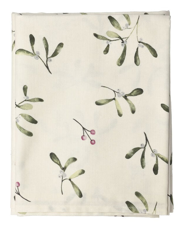 Södahl Tischdecke – 140×350 cm, Baumwolle, Natur, Mistletoe, OEKO-TEX