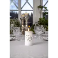 Star Trading LED-Memorialkerze – Ø 7 × 14 cm – Kunststoff, weiss
