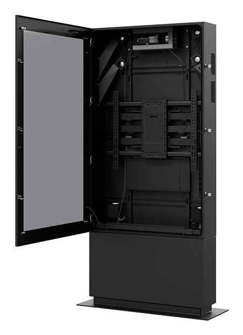 Hagor Digital-Signage-Stand – wetterfest, abschliessbar, mit Klimasystem – Stahl, schwarz – SOPK