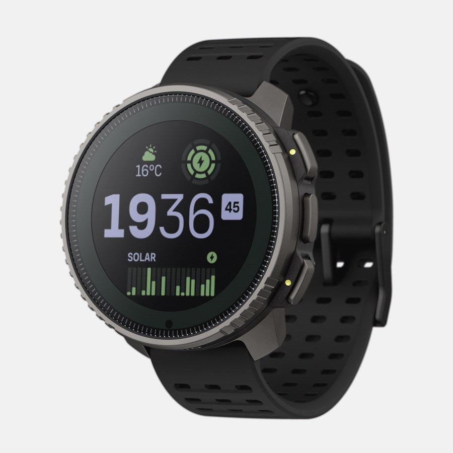 Suunto Vertical Titanium Solar 49 mm GPS – Titan Schwarz, Sportarmband, S/M, 100 m