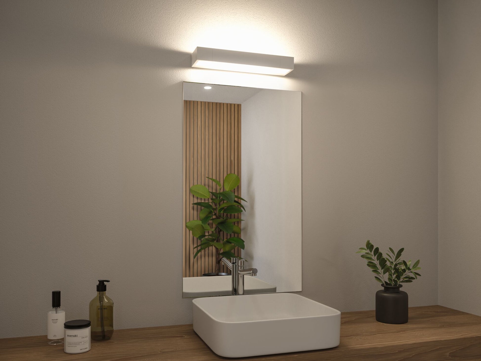 Paulmann Wandleuchte Lucille – 40 × 10 cm, 1200 lm, 11,5 W, 2700 K, dimmbar, IP44, weiss