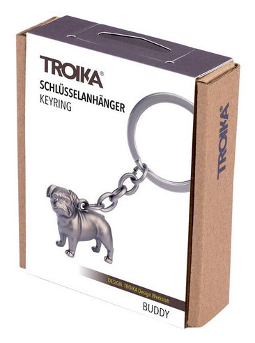 Troika Schlüsselanhänger Hund – Metall, Grau, 6er-Pack