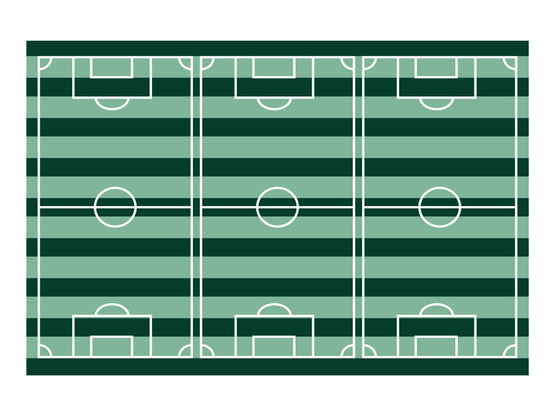 PartyDeco Tischdecke – 120×180 cm, Dunkelgrün/Weiss, Fussballfeld
