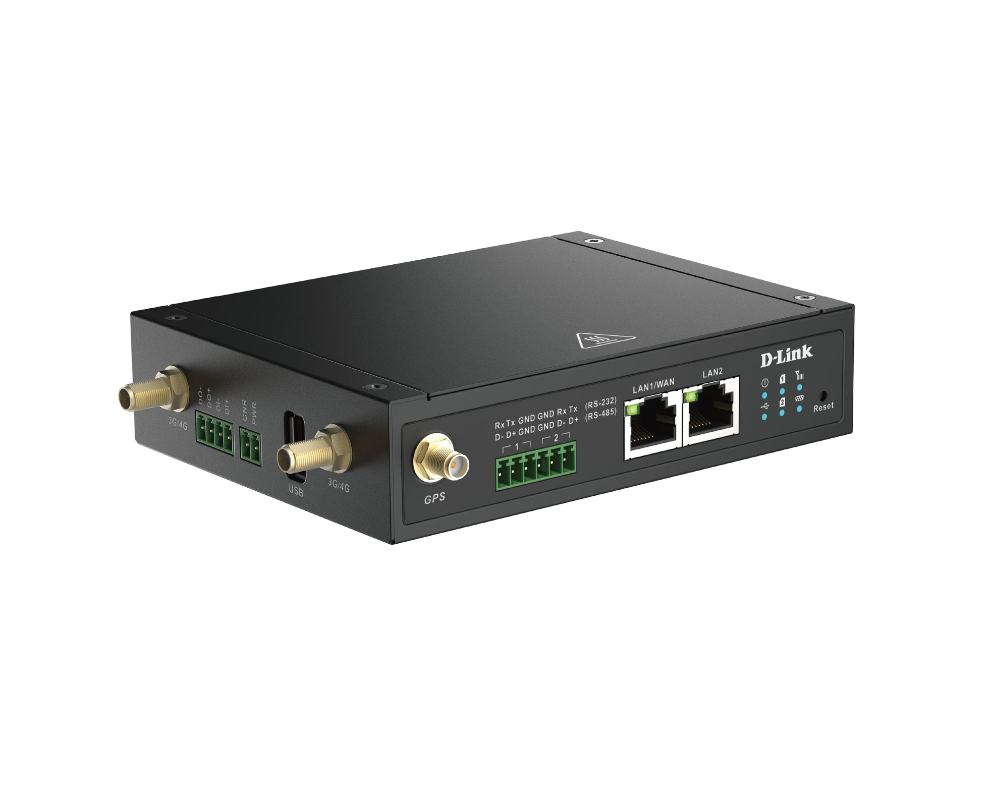 D-Link DOM-530-TSO – 4G (LTE) Router, Dual-SIM, 2× RJ-45, 3× Externe Antennen (SMA), MicroSD-Slot