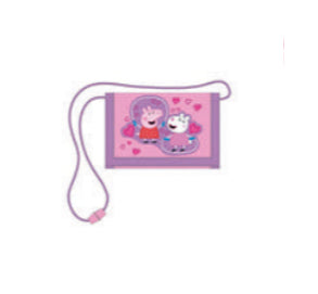 Undercover Brieftasche – Klettverschluss, Reissverschlusstasche – 13 × 9 × 2 cm – Rosa – Peppa Pig