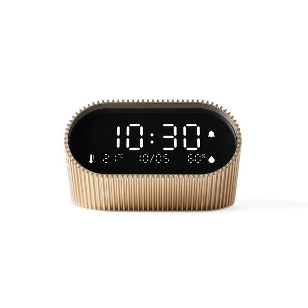 LEXON Wecker Ray Clock – digital – 9,0 × 7,4 × 4,4 cm, gold, Aluminium, Schlummerfunktion, Thermometer