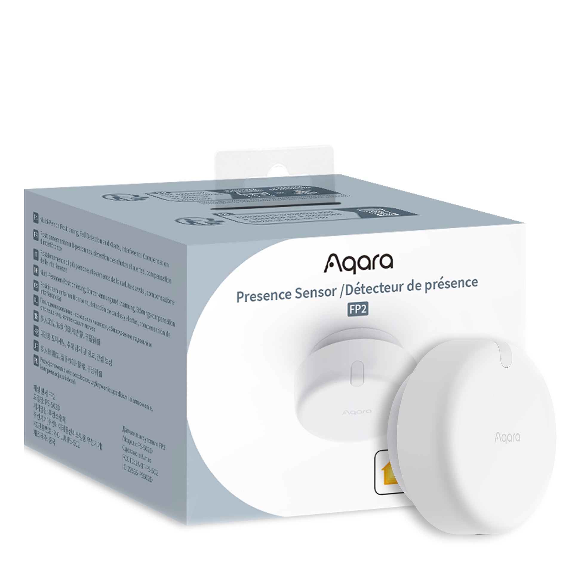 Aqara Präsenzsensor FP2 – Sensor – Bewegung, Licht, spritzwassergeschützt (IPX5) – für Apple HomeKit, Alexa