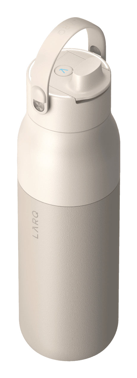 LARQ PureVis 2 Isolierflasche 1 l – doppelwandig, Edelstahl, UV-C selbstreinigend, Weiss