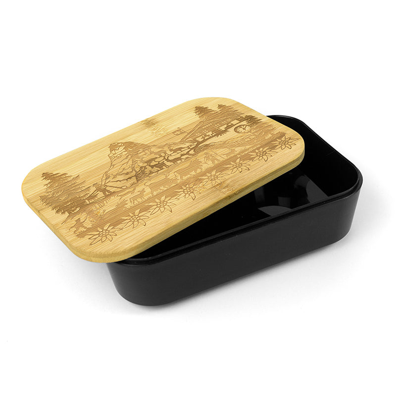 Trendform Lunchbox Swiss Tradition – mikrowellengeeignet – Kunststoff – schwarz – 12,6 × 5,7 × 18,9 cm