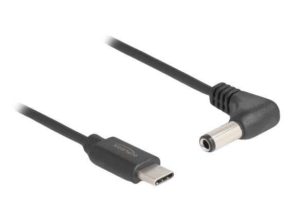 DeLOCK USB-C-zu-DC 5,5×2,5 mm Stromkabel – 1,5 m, 5 V/1 A, gewinkelt, schwarz