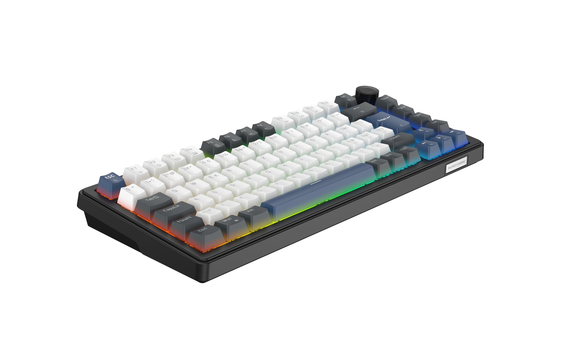 Deltaco Gaming DK480 – Gaming-Tastatur 75% – Mechanisch – Kabelgebunden (USB-C) – QWERTZ (CH) – RGB, Hot-Swap