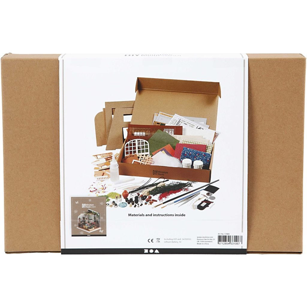 Creativ Company Miniaturweltset – Bastelset – Garten – 19,5 × 21 cm – Holz, mehrfarbig