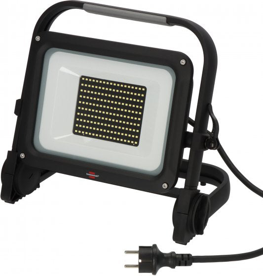 Brennenstuhl Arbeitsstrahler – 100 W, Kaltweiss, 6500 K, IP65, Netzbetrieb, dimmbar, Schwarz, Metall