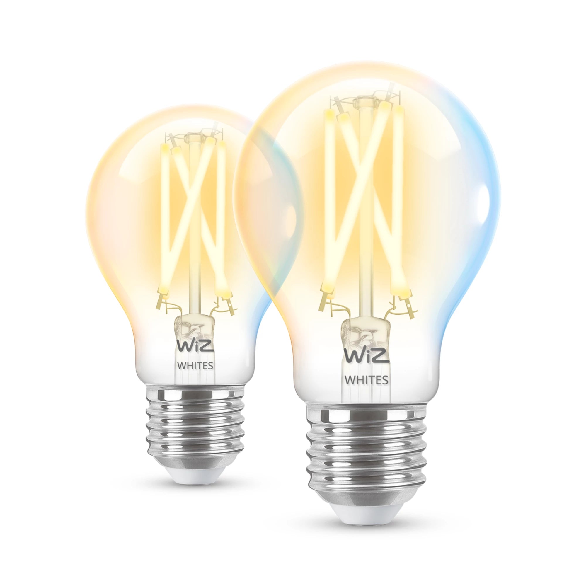 WiZ Smart-Leuchtmittel E27 A60 – 2700–6500 K, 806 lm, 7 W, WLAN/Bluetooth – für SmartThings – 2 Stk.