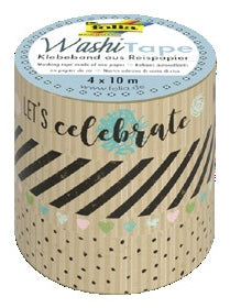 Folia Washi-Tape-Set selbstklebend – Kraftpapier, mehrfarbig – 1×5 mm × 10 m, 3×15 mm × 10 m