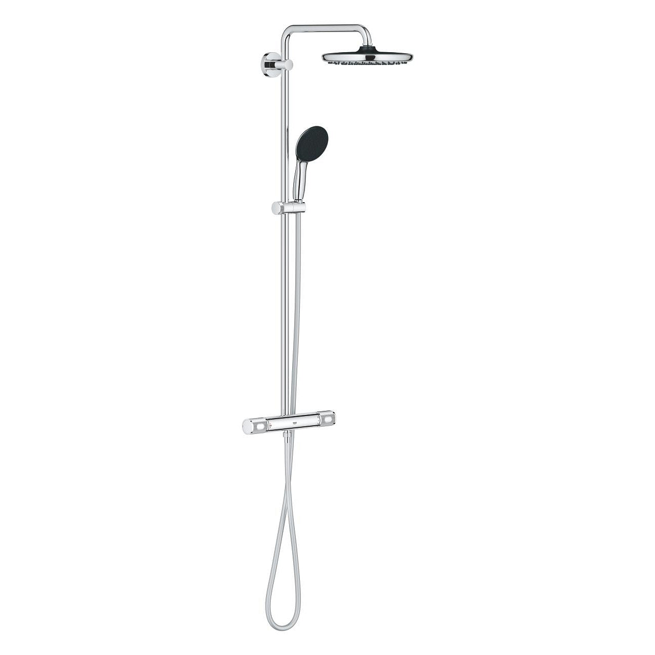 GROHE Duschsystem Vitalio Start 250 – Schlauchlänge 175 cm, Kunststoff, Wandmontiert, Chrom