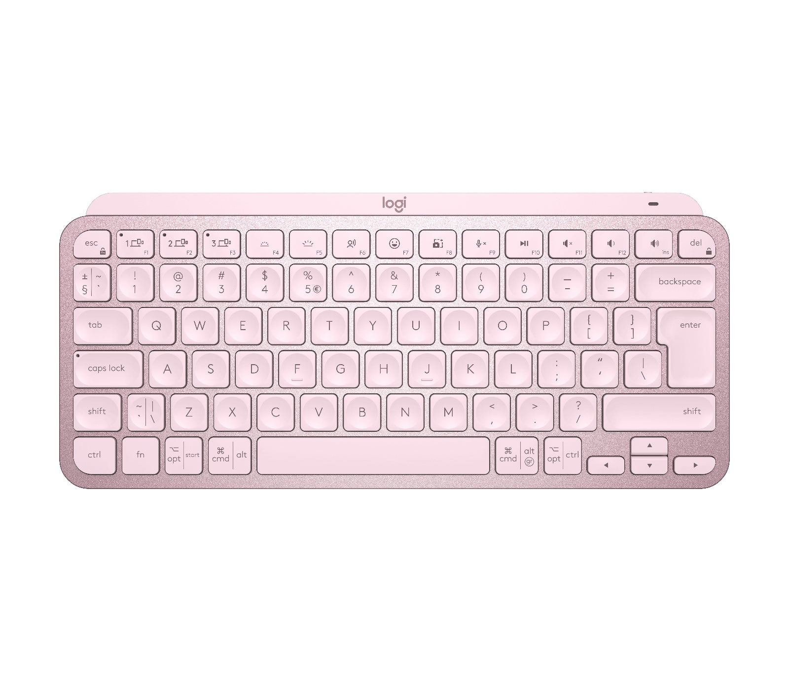 Logitech MX Keys Mini – Tastatur, kabellos, US-Layout (EN), beleuchtet, Rosa
