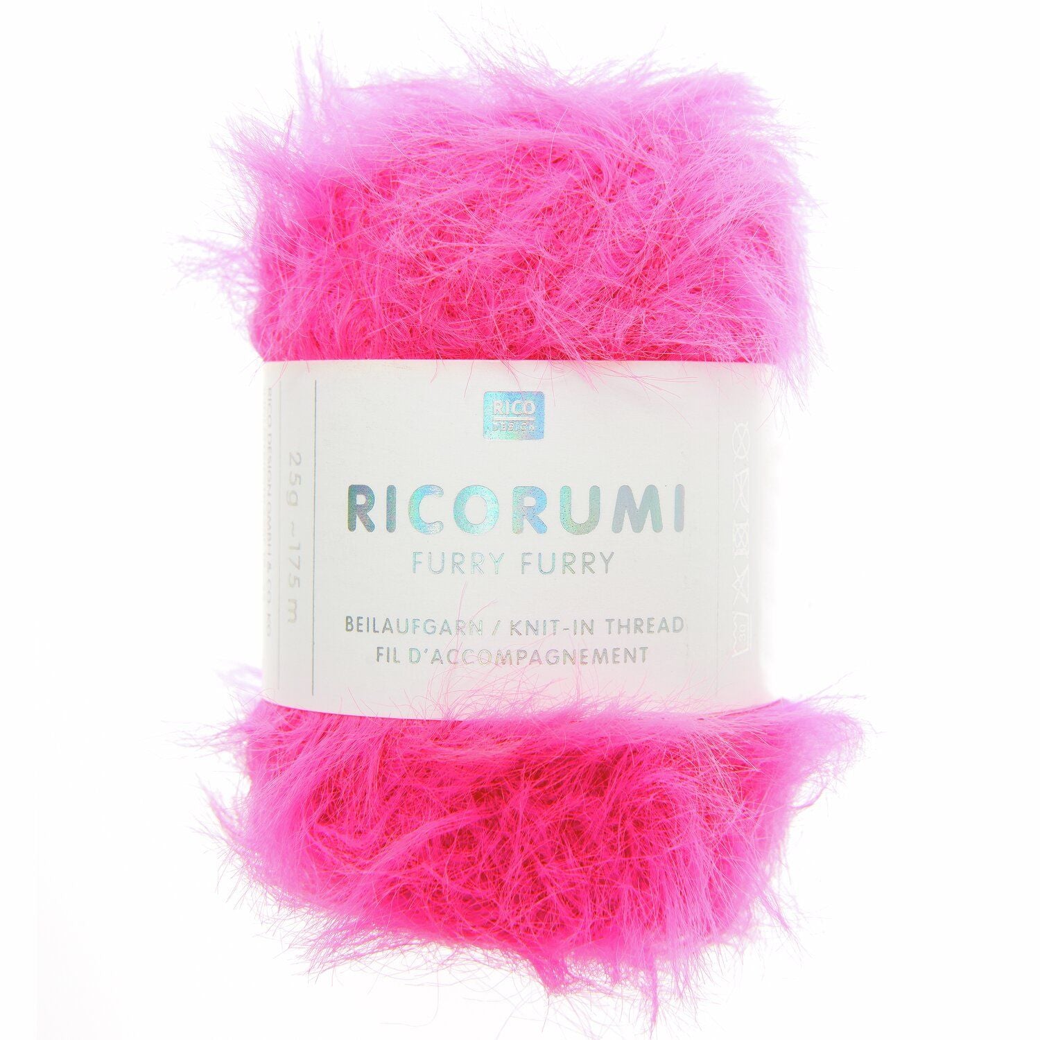 Rico Design Ricorumi Furry Furry Garn Neonpink – 25 g, 175 m, 100% Polyamid