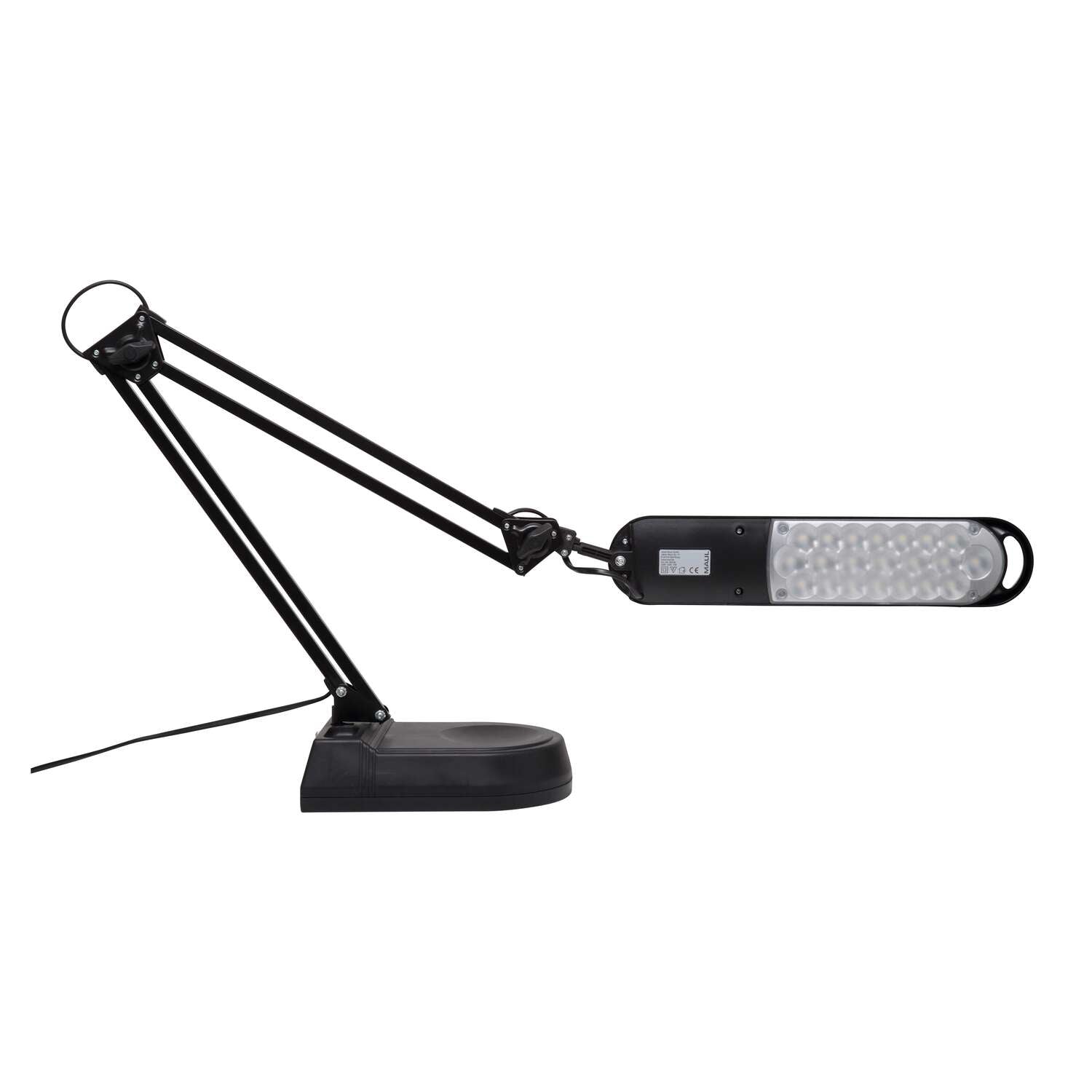 MAUL LED Tischleuchte Atlantic – drehbar, neigbar, Standfuss – 5'800 K – 400 lm 9 W – schwarz