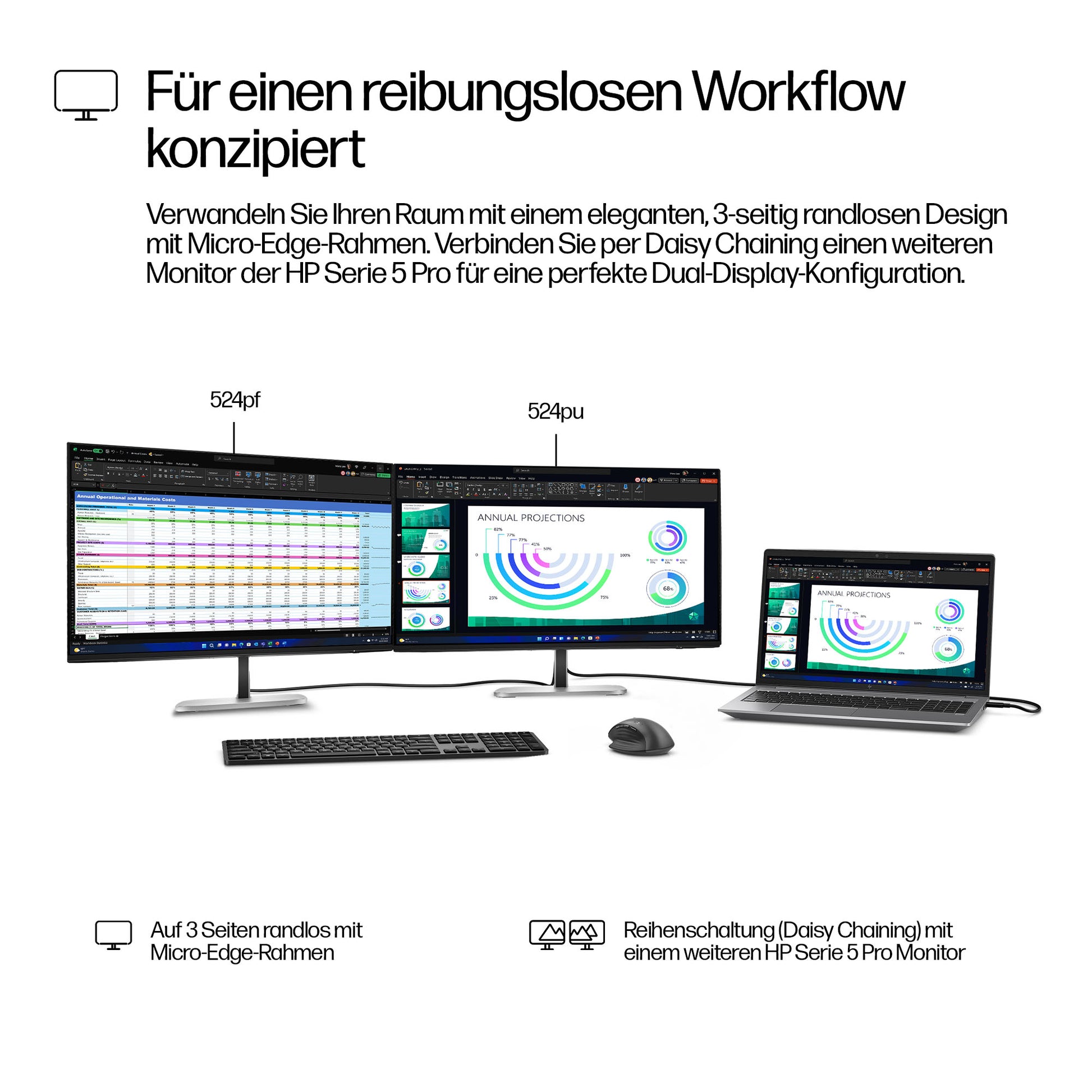 HP Series 5 Pro 524pu – Monitor, 23,8", 1920 × 1080 (Full HD), USB-C