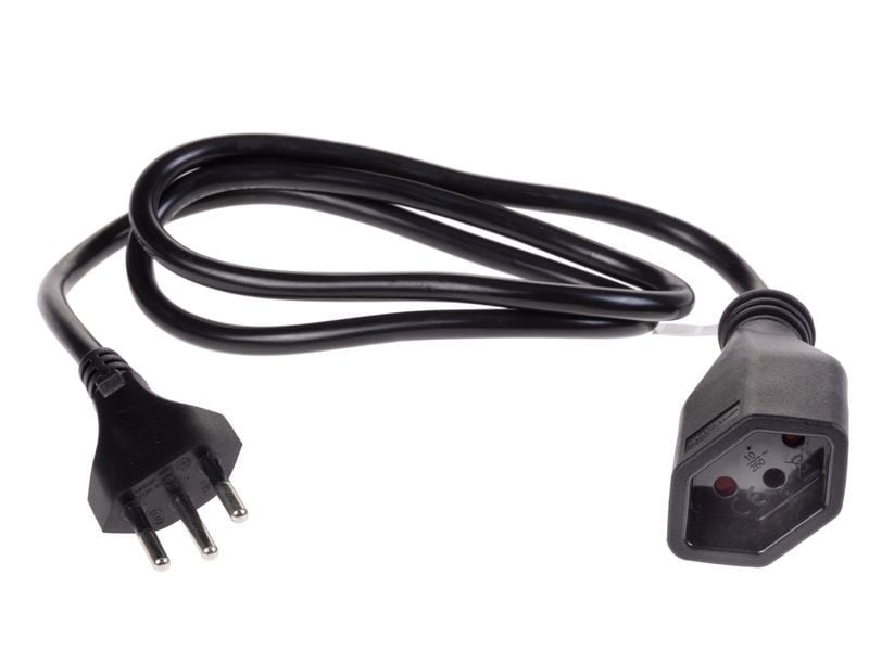 Furber. Verlängerungskabel – T12–T13, 0,5 m, 3×1 mm², H05VV-F, Schwarz