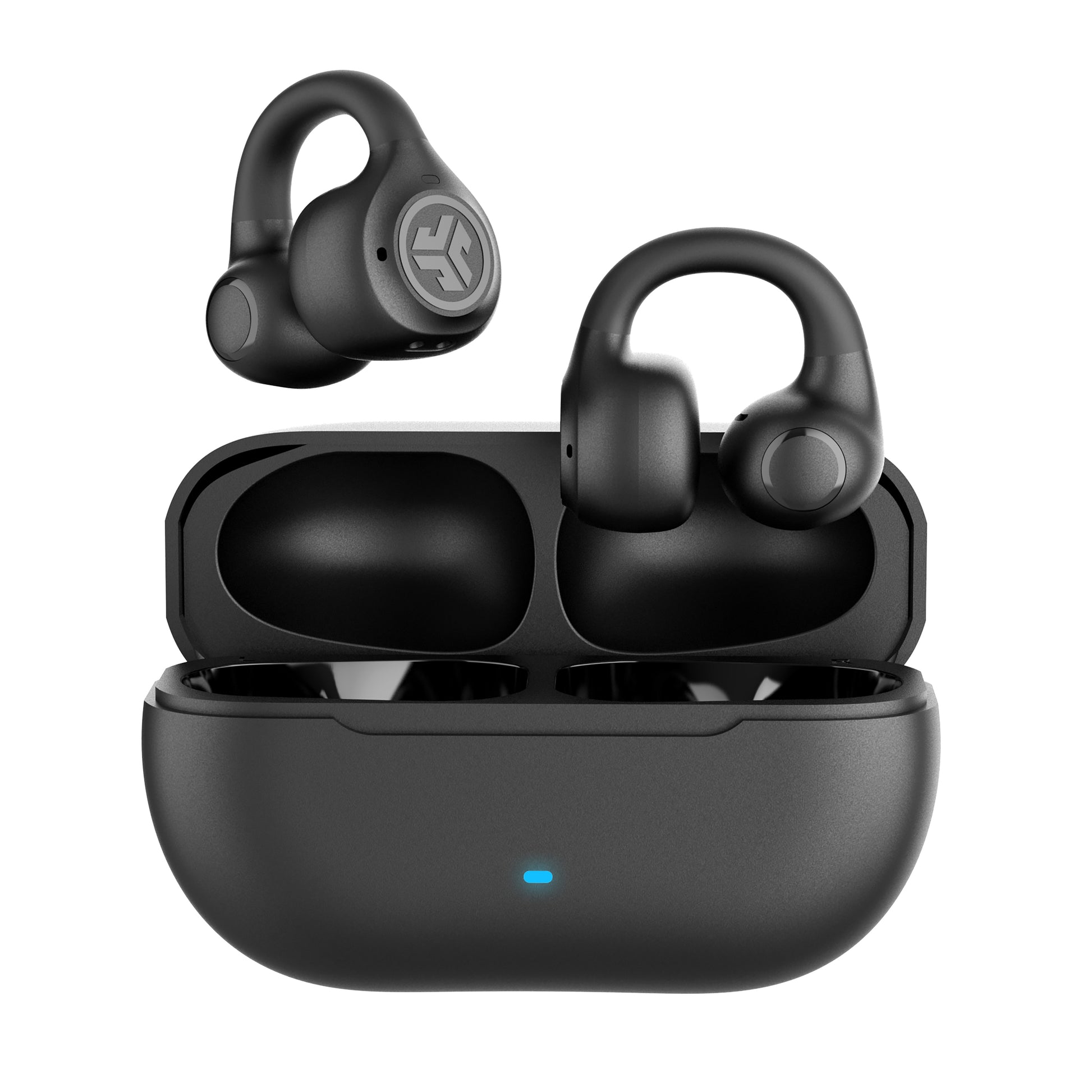 JLab Flex Open Air Clip – True Wireless In-Ear Headset – Bluetooth, Multipoint, IPX4 – Schwarz – bis 21 h