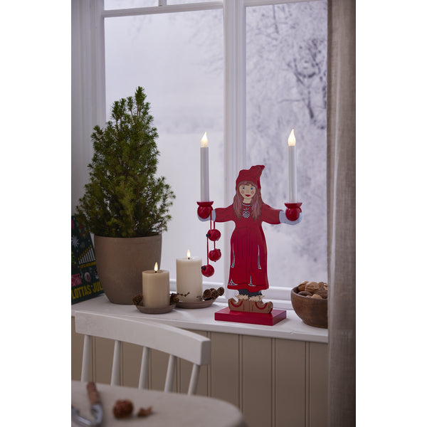 Star Trading LED-Kerze – Ø 7,5 × 15 cm – batteriebetrieben, weiss, flackernd, Timer 6/18 h
