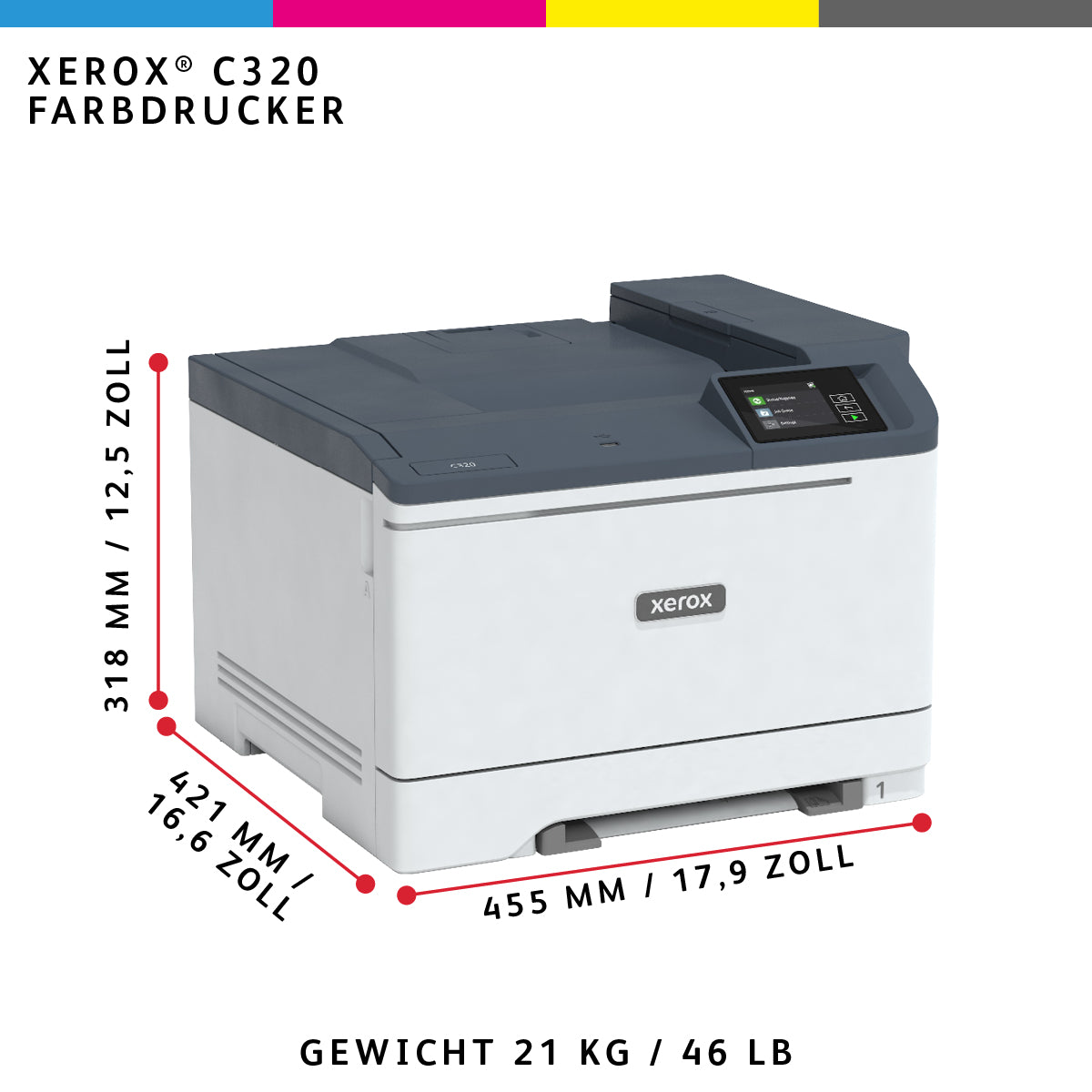 Xerox C320 – A4, Duplex, 33 Seiten/Min., WLAN