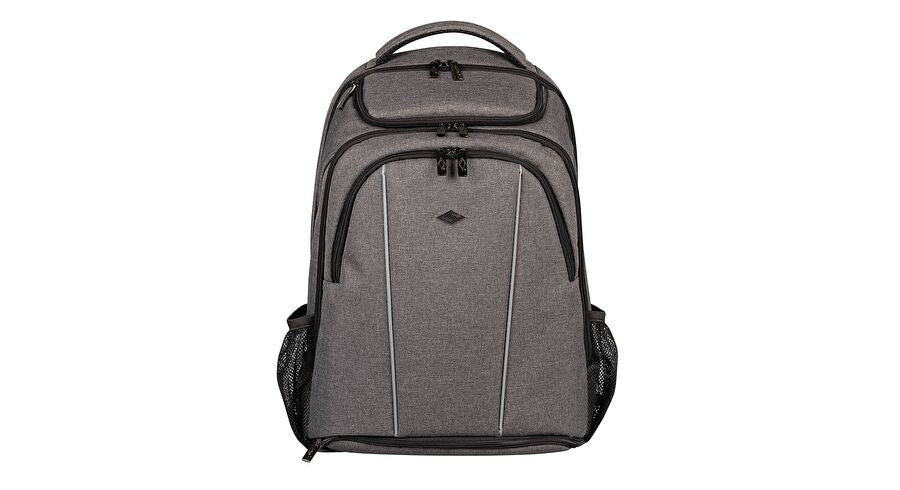 Wedo Schulrucksack – für 15,6", 28 l, mit gepolstertem Notebookfach, Polyester – Grau