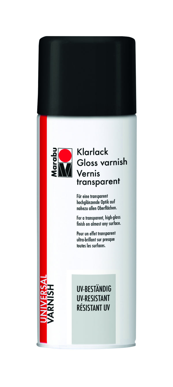 Marabu Farbspray – farblos, hochglänzend, 400 ml, für Papier & Karton, Metall & Holz
