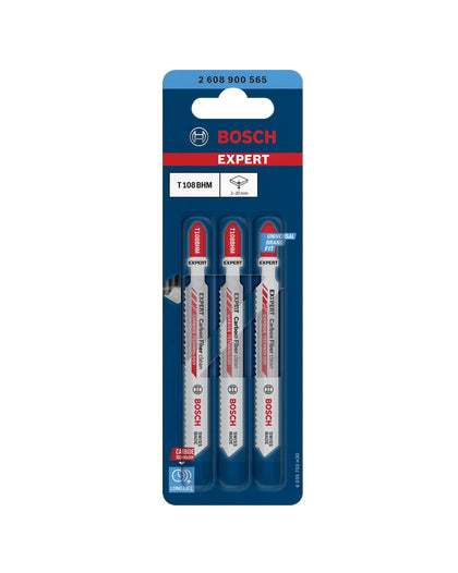 Bosch EXPERT Carbon Fiber Clean Stichsägeblatt 92 mm Hartmetall – 3 Stk – für Faserplatte, Kunststoff