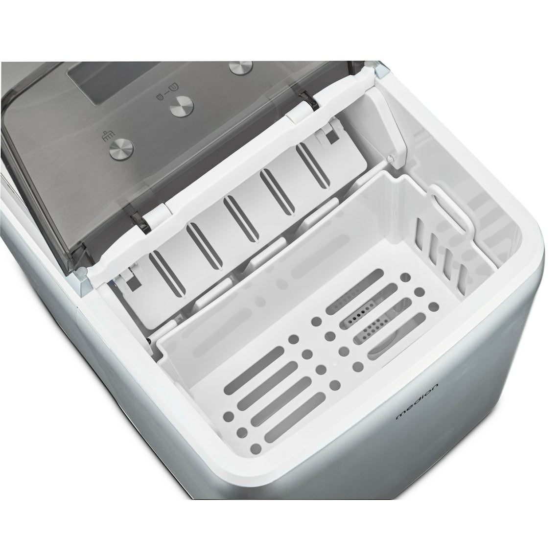 MEDION Eiswürfelmaschine MD 11950 – 15 kg/24 h, 2,6 l, grau/edelstahl