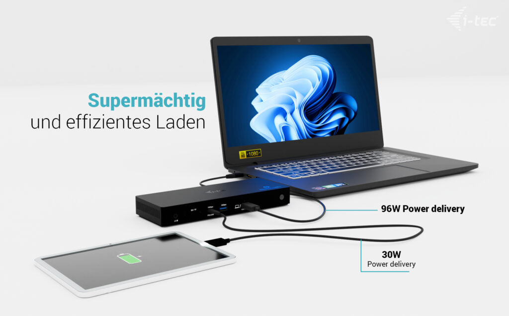 i-tec Dockingstation – Thunderbolt 4, 2× HDMI, 4× USB-A, 1× USB-C, 96 W PD, 2,5GbE, 3,5 mm Audio