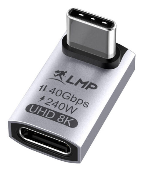 LMP 28212 Winkel-Adapter USB-C zu USB-C – 8K (7680 × 4320) @ 60 Hz, USB4 (40 Gbit/s), PD 240 W – Silber
