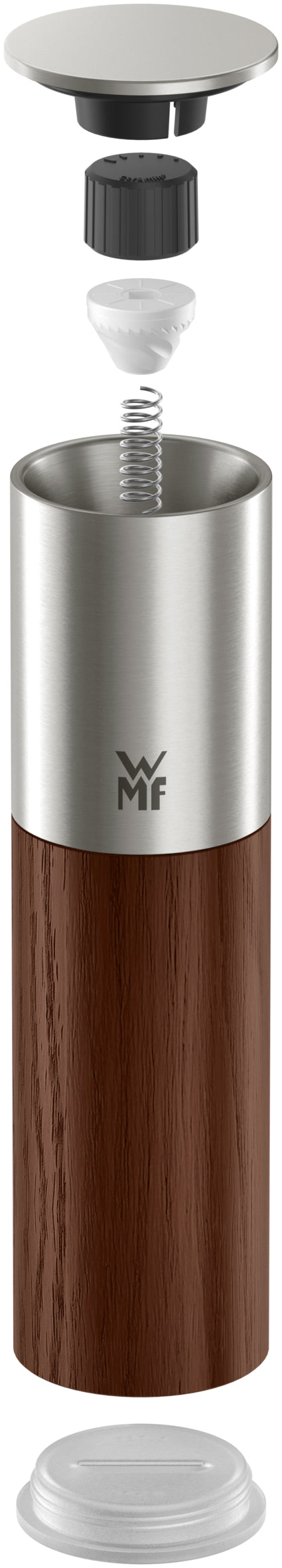 WMF Ceramill – Salz-/Pfeffermühle 21,5 cm, Edelstahl 18/10/Holz/Keramik, Keramikmahlwerk, Dunkelbraun